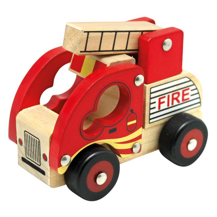 Bino Fából készült tűzoltóautó