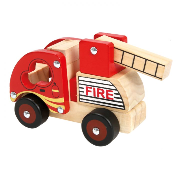 Bino Fából készült tűzoltóautó