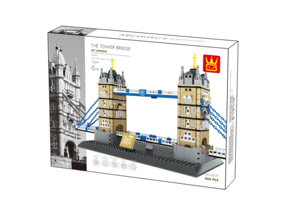 WANGE® 4219 | lego-kompatibilis építőjáték | 969 db építőkocka | Londoni Tower Bridge, Anglia